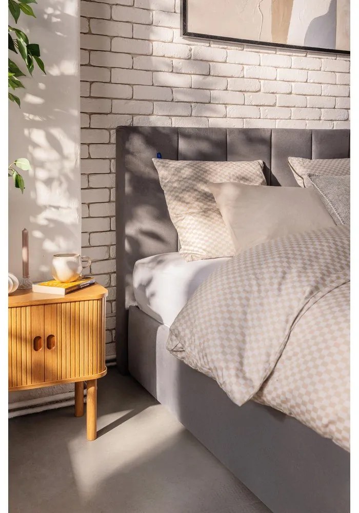 Letto matrimoniale imbottito grigio con contenitore con rete inclusa 180x200 cm Thessa Bold Line – Bonami Selection
