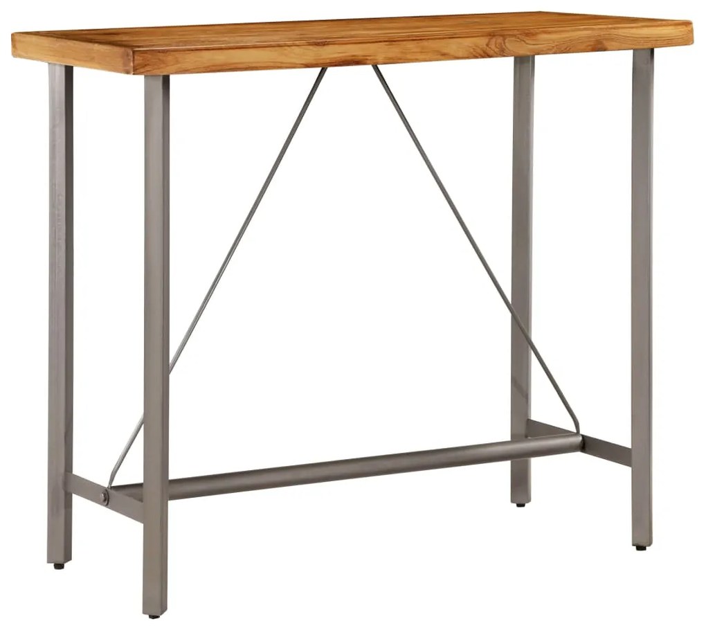Tavolo da bar teak in massello rigenerato 120x58x106 cm