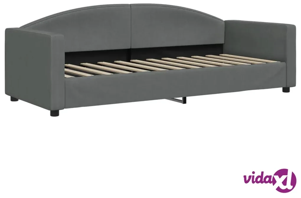 vidaXL Divano Letto con Materasso Grigio Scuro 80x200 cm in Tessuto