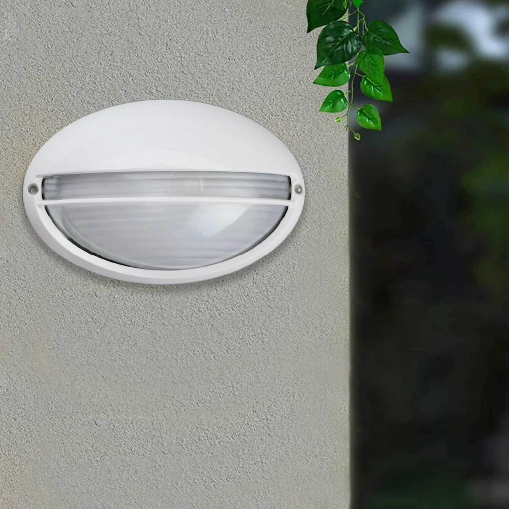 Plafoniera E27 IP54 Bianca 214x142mm mod. Palpebra Colore Bianco