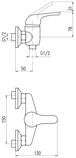 RAV Slezák SA080.5 - Miscelatore doccia SAZAVA, cromo lucido