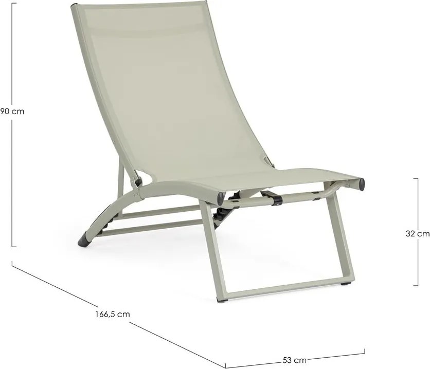 Sdraio da giardino grigio tortora in metallo regolabile/pieghevole Taylor – Bizzotto