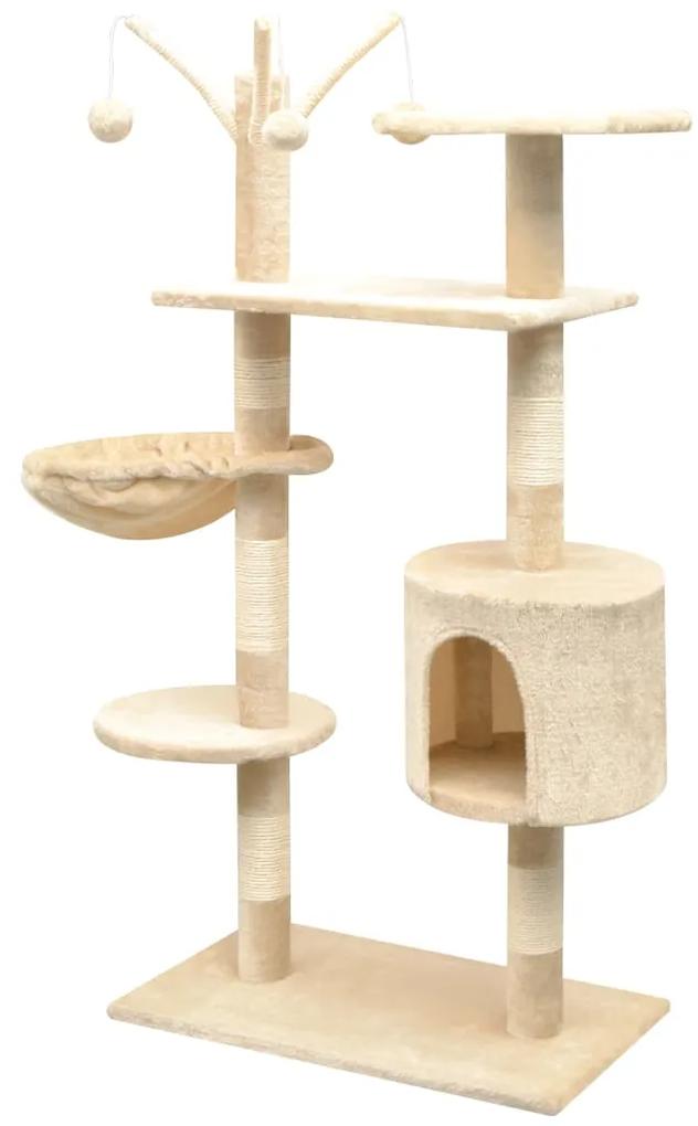 Albero per gatti con tiragraffi sisal 125 cm beige