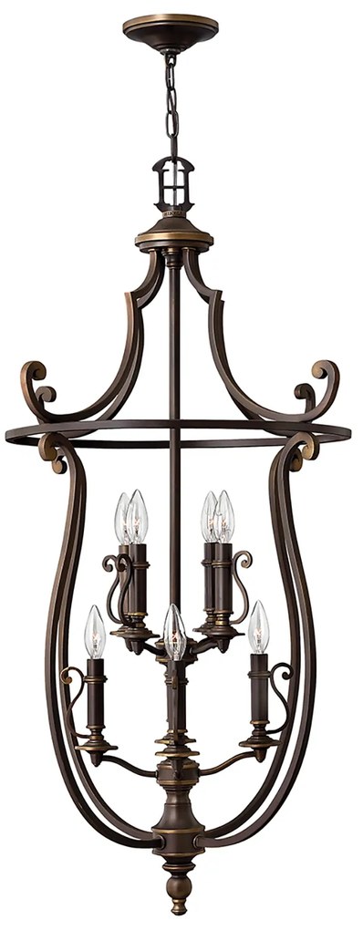 Lampadario Classico Plymouth Acciaio Bronzo Antico 8 Luci E14