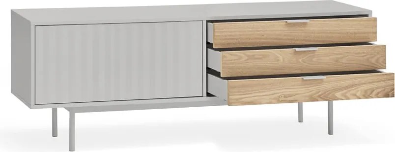 Mobile TV grigio-color naturale effetto rovere 140x52 cm Sierra - Teulat