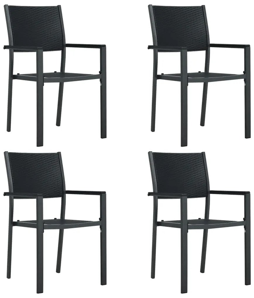 Set da pranzo da giardino 5 pz nero