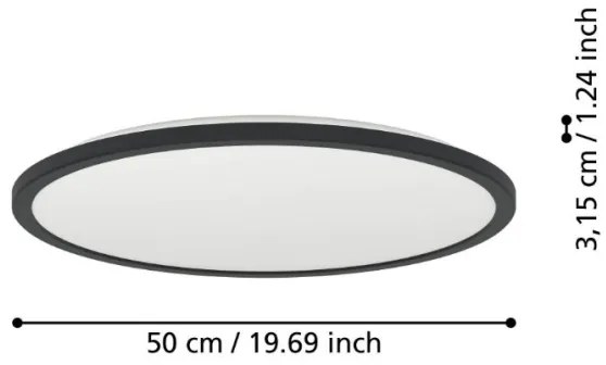 Eglo 901455 - Lampada LED dimmerabile da esterno ROVITO-R 16,8W/230V diametro 50cm IP44 nero + +TC