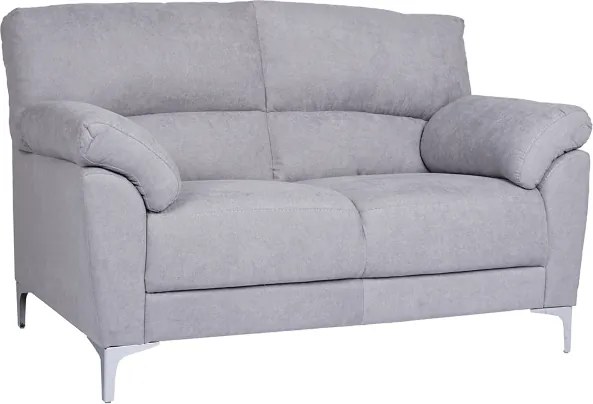Divano in tessuto a 2 posti 146 cm braccioli imbottito GIADA Grigio Chiaro