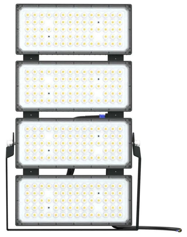 Faro Modulare LED 800W IP66, 167lm/W, No Flickering con driver Philips Colore Bianco Naturale 4.000K, Scegli l'angolo di illuminazione Asimmetrica 50°, Scegli le staffe dei moduli Fisse
