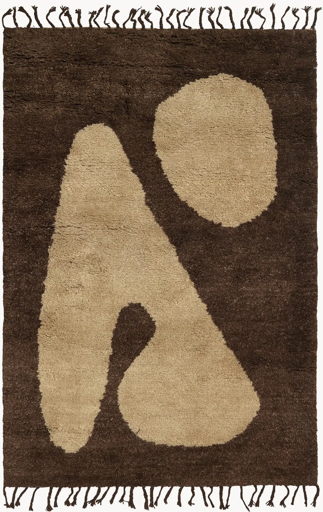 Tappeto in lana a pelo lungo fatto a mano Abstract