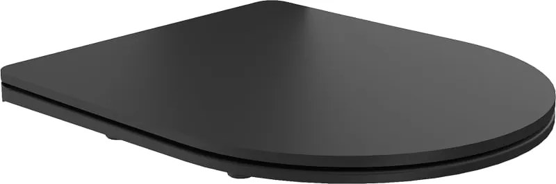 Mexen sedile a chiusura rallentata slim, duroplast, nero opaco - 39100185