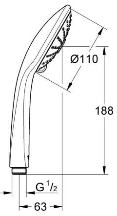 GROHE 27221000 - Doccetta TEMPESTA COSMOPOLITAN 100, 3 getti, cromo lucido