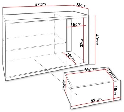 Comodino BECE 40x57 cm bianco