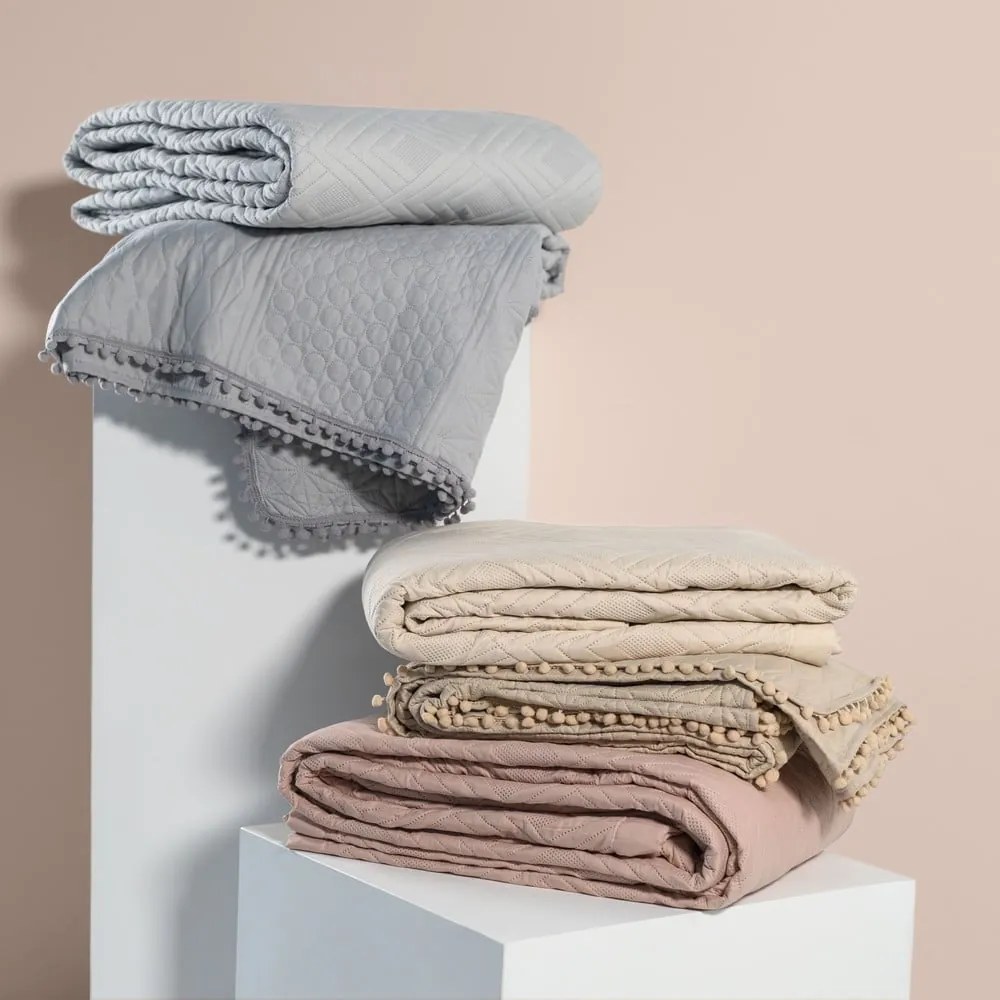 Copriletto grigio chiaro 170x210 cm Meadore – Restilo