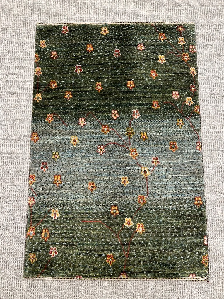 Loribaft Tappeto 90 x 60 Verde (Iran) Annodato A Mano