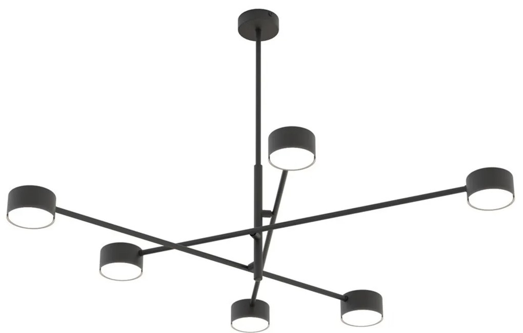Lampadario da soffitto in acciaio NATSU 6 nero 6xGX53