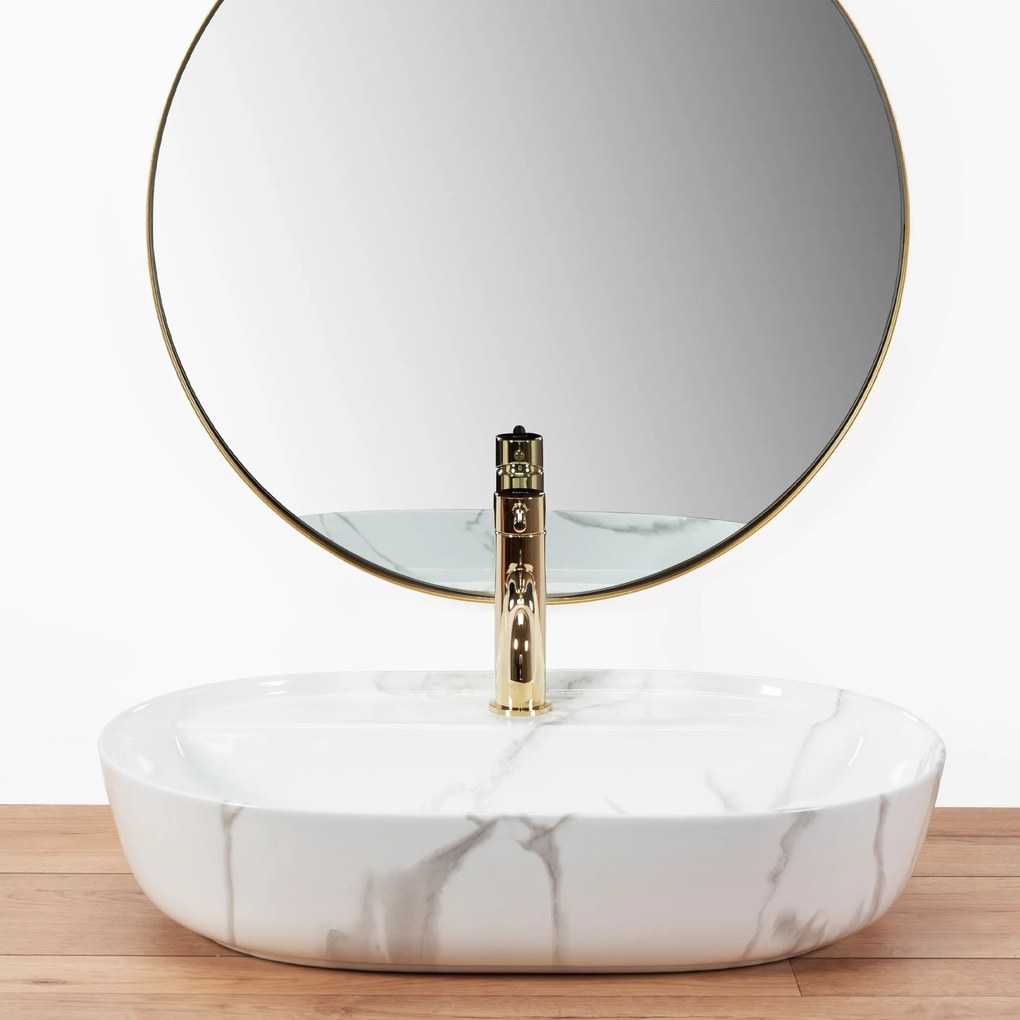 Lavabo da appoggio REA Aura 61 Marmo Shiny