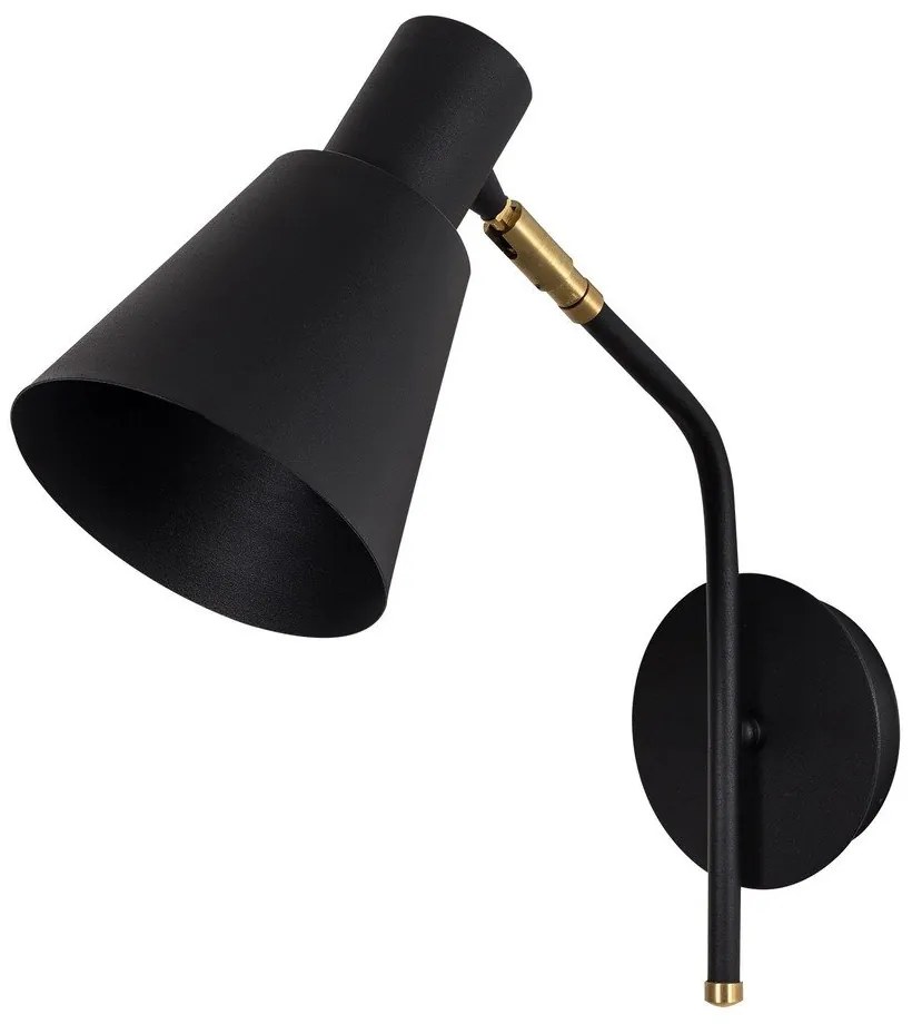 Lampada da parete nera/dorata ø 15 cm Kem – Opviq lights