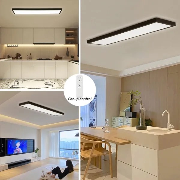 Brilagi-LED Plafoniera da bagno dimmerabile FRAME SMART LED/50W/230V IP44, nero con telecomando