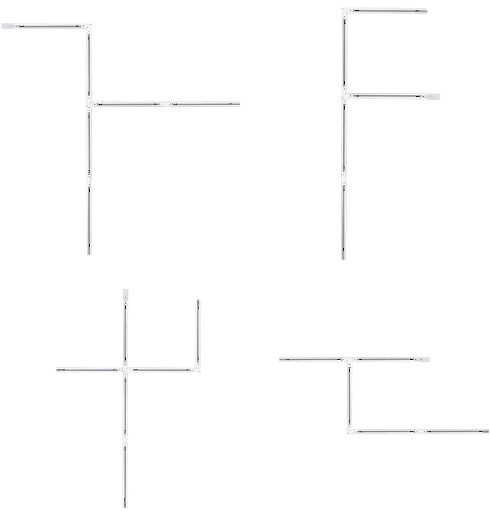 Sistema di illuminazione su binario moderno con 5 faretti beige e oro monofase - Iconic Kohua