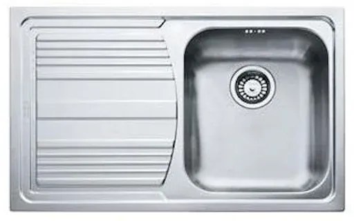Lavello integrato 1 vasca con gocciolatoio a sinistra FRANKE Logica Line inox L 50 x L 86 cm argento