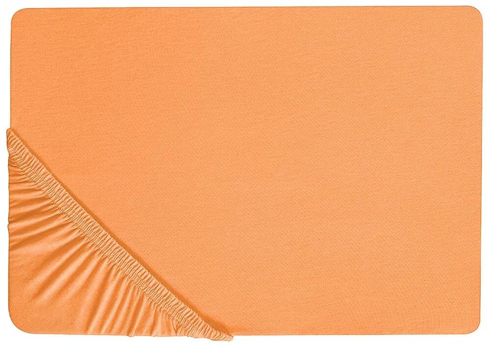 Lenzuolo con angoli cotone arancione 140 x 200 cm JANBU Beliani