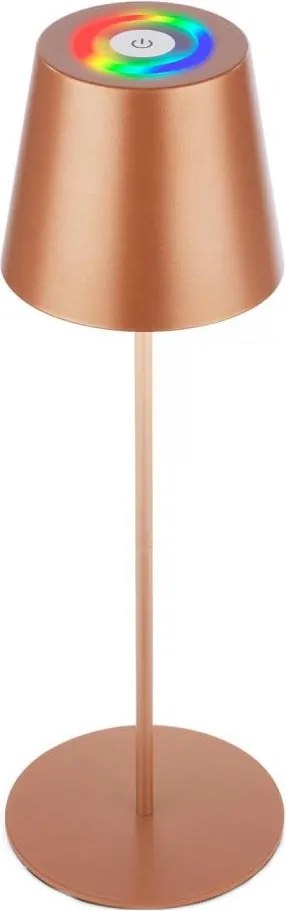 Briloner 7510013 - Lampada da tavolo dimmerabile LED RGB CALIDA, 2,5 W/5 V, IP44, batteria 1200 mAh, finitura bronzo