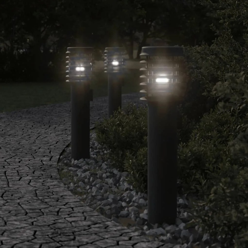 Lampada Da Terra Per Esterni Con Presa Nera 60 Cm Acciaio /