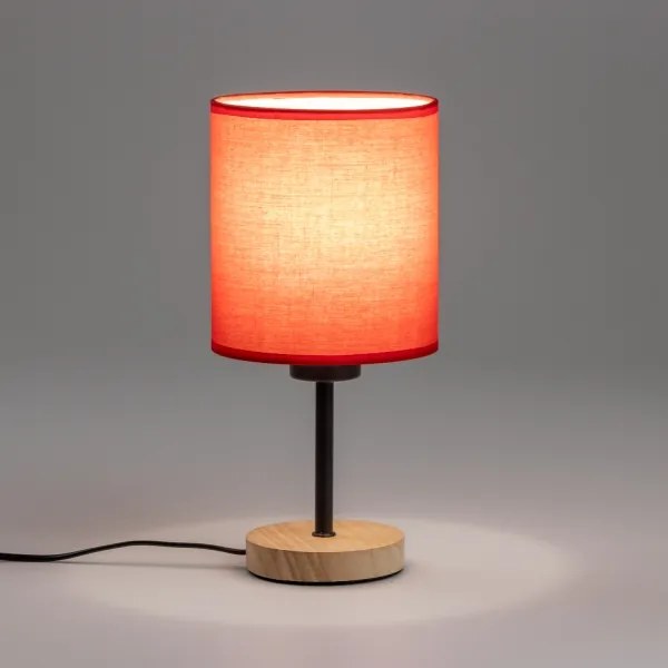 Brilagi - Lampada da tavolo NUBILA WOOD 1xE27/25W/230V quercia/rosso