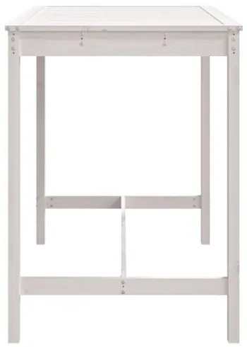 Tavolo da Giardino Bianco 121x82,5x110cm Legno Massello di Pino