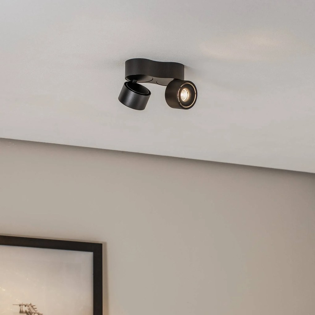 Arcchio Faretto da soffitto LED Rotari, 1240lm, a 2 luci, nero Rotari Arcchio, dimmerabile, Nero, Corridoio, Alluminio, Moderno