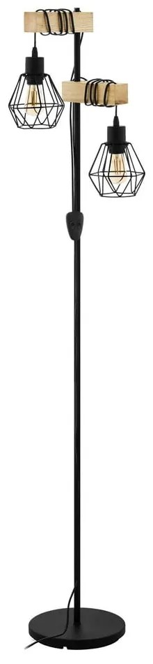 Lampada da terra nera/di colore naturale (altezza totale 166,5 cm) TOWNSHEND 5 – EGLO