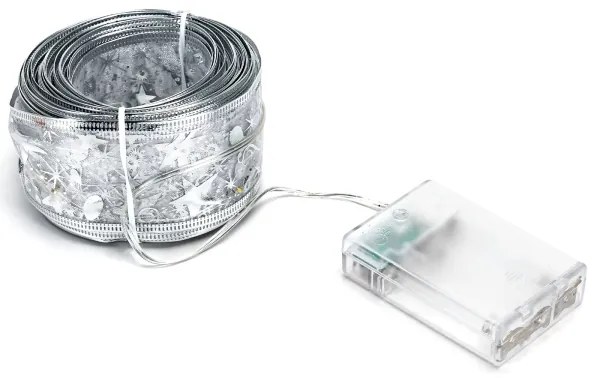 Aigostar - Catena luminosa LED per Natale 100xLED/3xAA 10m bianco caldo argento