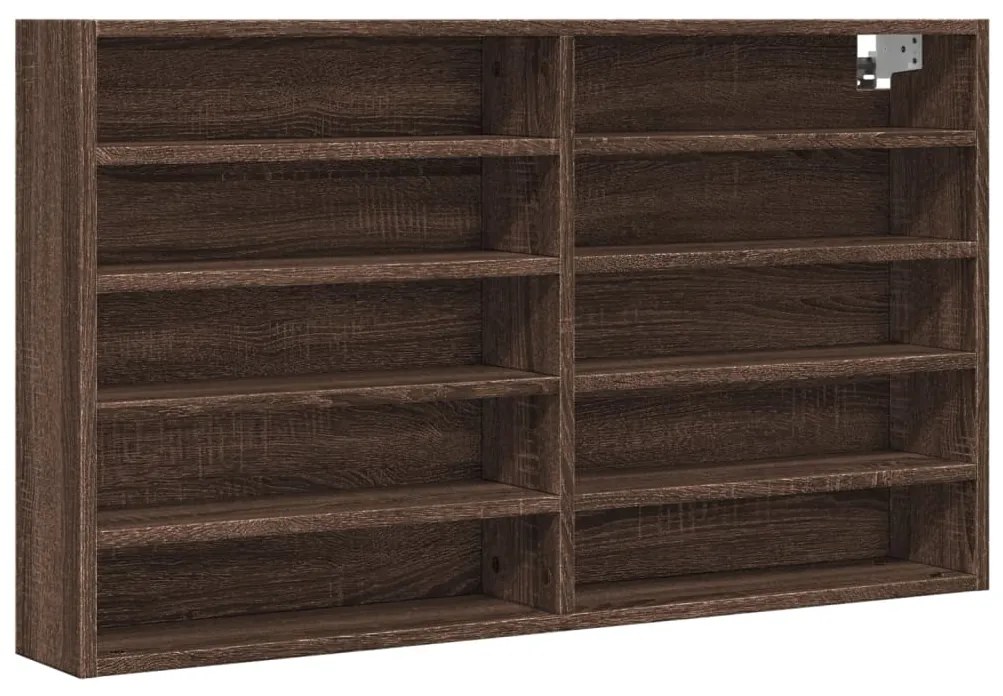 Armadietto vetrina rovere marrone 100x15x58cm legno multistrato