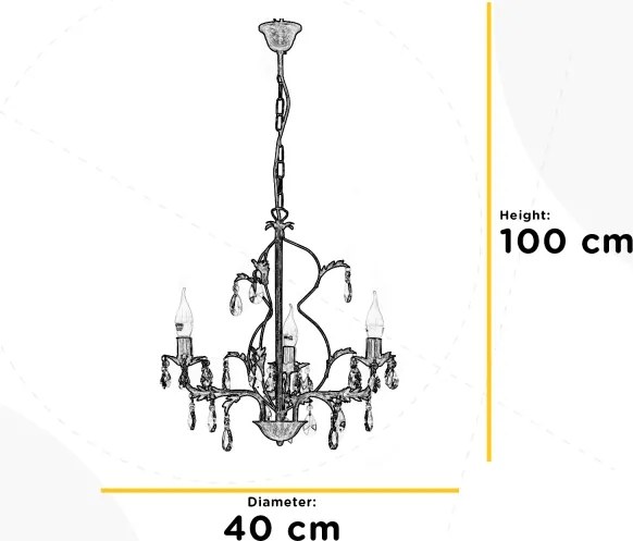 ONLI - Lampadario a catena TERESA 3xE14/6W/230V bianco