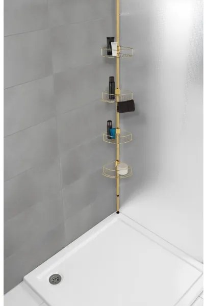 WENKO 24569100-Mensola angolare DOLCEDO 31x275 cm dorata