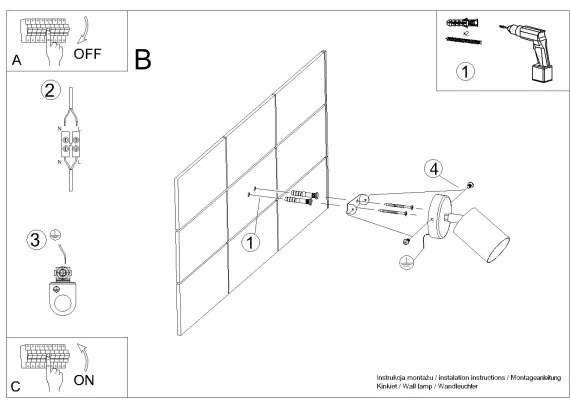 Sollux SL.1123 - Lampada da parete LEMMI 1xGU10/40W/230V bianca