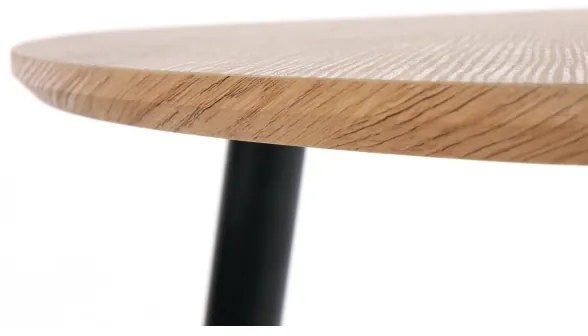 SET 2x Tavolino NICEA diametro 40/60 cm oro quercia/nero