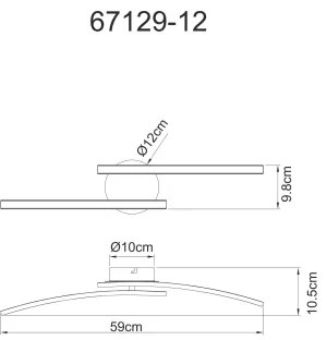 Globo 67129-12 - Lampadario a plafone LED TANSY 2xLED/6W/230V