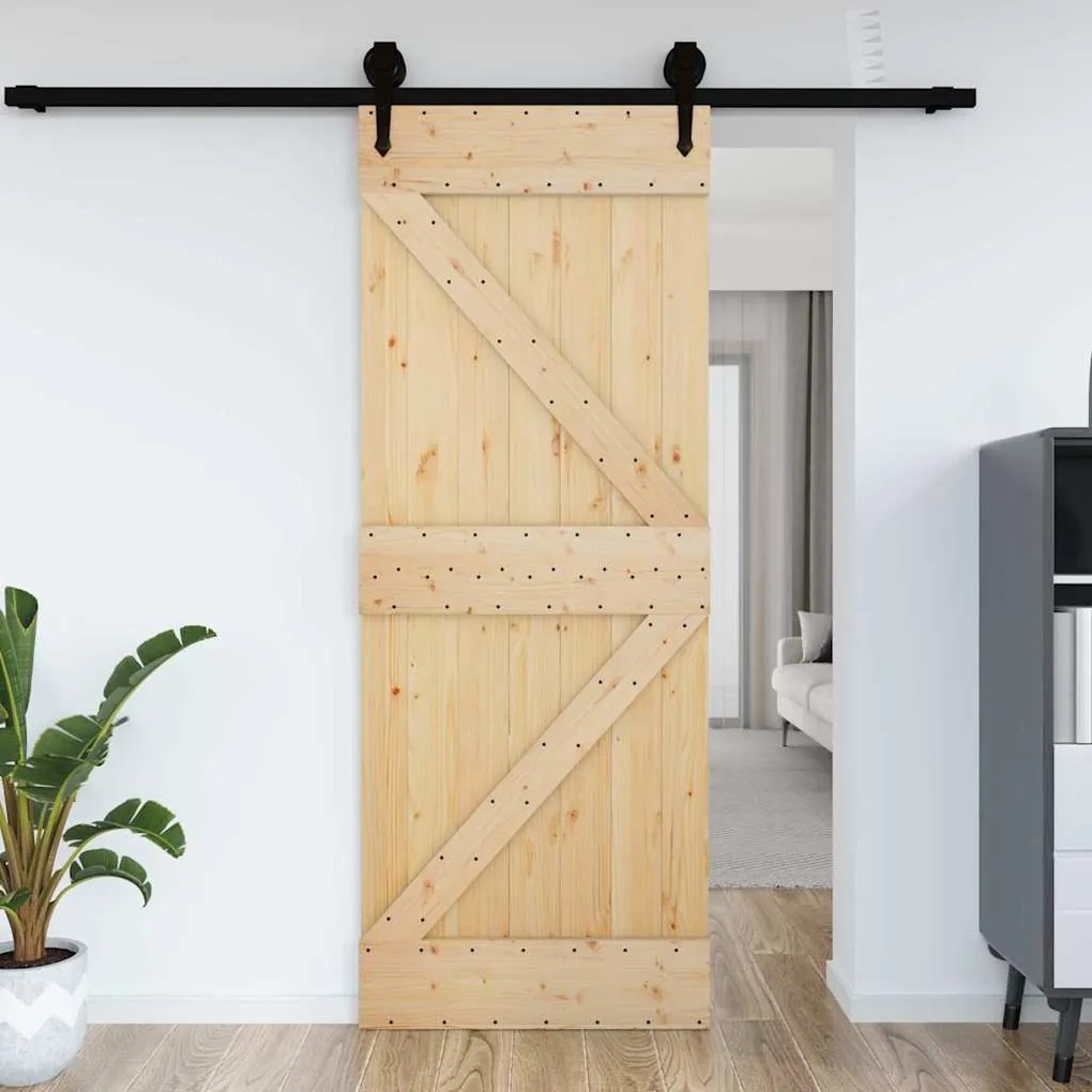 Porta Narvık 85x210 Cm İn Legno Massello Di Pino /