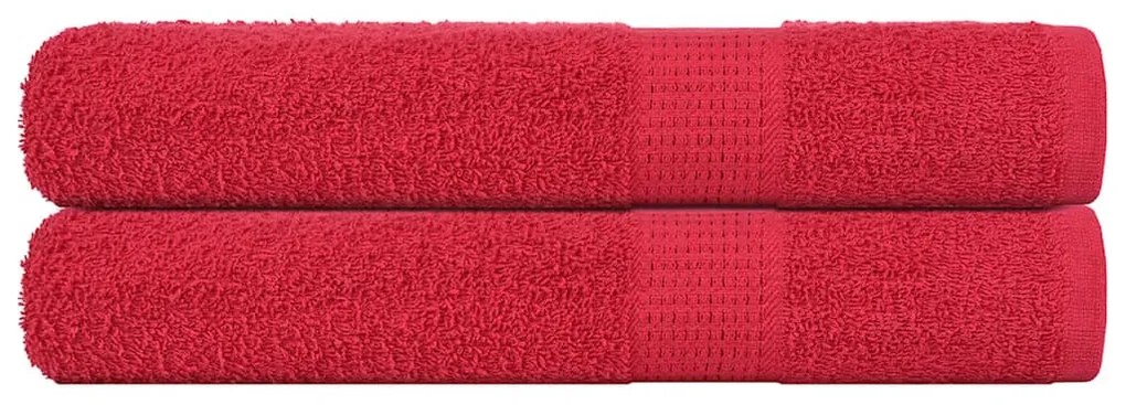 Asciugamani 2 Pz Rossi 100x200 Cm 360 G/m² 100% Cotone /