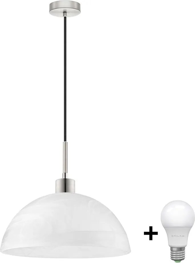 Lampadario LED sospeso su cavo 1xE27/60W/230V bianco/nero