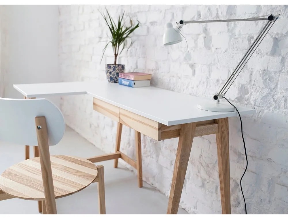 Tavolo da lavoro con piano bianco 85x135 cm Luka - Ragaba