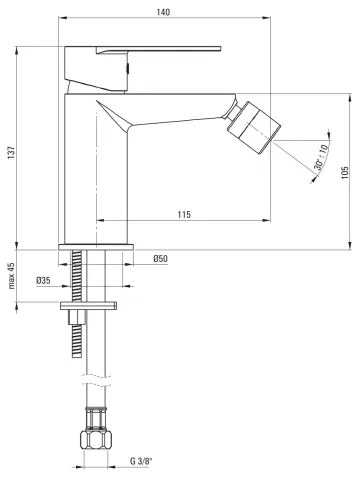 Deante BGA_N30M - Miscelatore per bidet ALPINIA nero