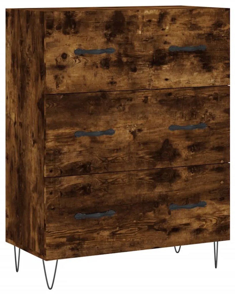 Credenza rovere fumo 69,5x34x90 cm in legno multistrato