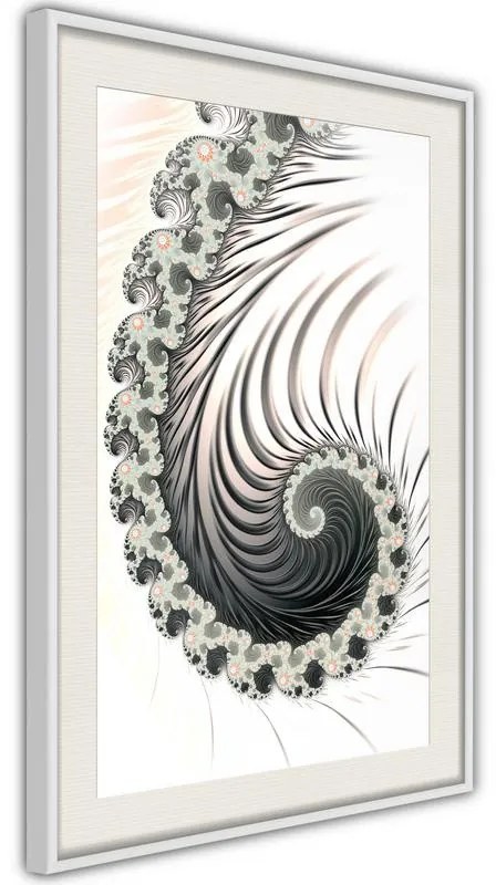 Poster  Fractal Spiral (Positive)  Cornice Quadri Cornice nera con pass-partout, Larghezza x Altezza Home decor 30x45