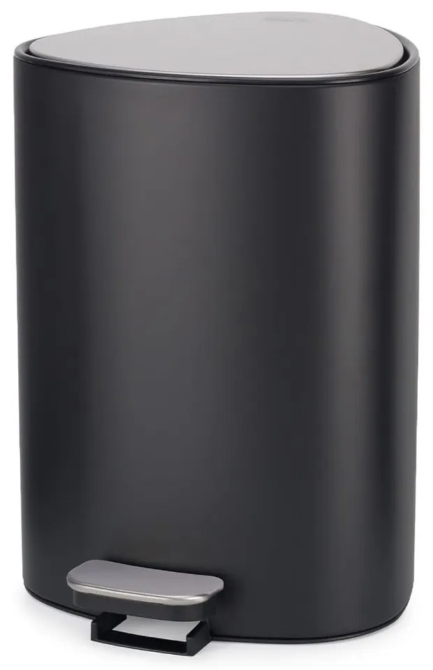 Cestino per la spazzatura nero opaco in acciaio con pedale 5 l EasyStore Luxe – Joseph Joseph