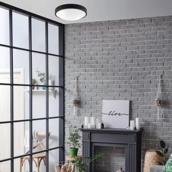 Plafoniera JONAS 2xE27/60W/230V diametro 36 cm nero