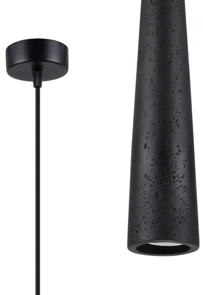 Sollux SL.1355 - Lampadario a sospensione con filo ELECTRA 1xGU10/10W/230V calcestruzzo/nero
