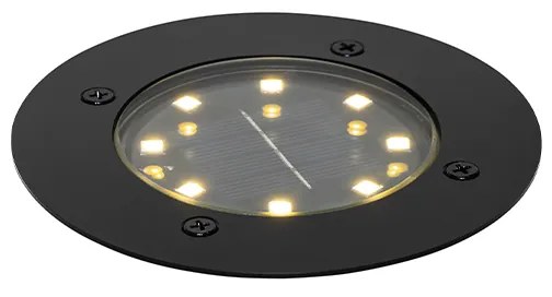 Faretto da terra moderno nero con LED IP65 solare - Terry